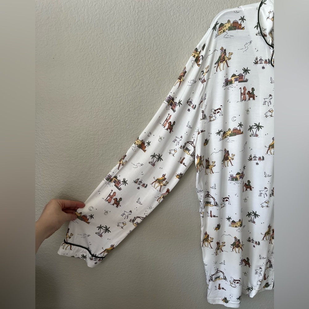 Bellabu Bear Holy Night Bamboo Men's Button Up Pajama Top Men's Size XXL NWT - Picture 5 of 15